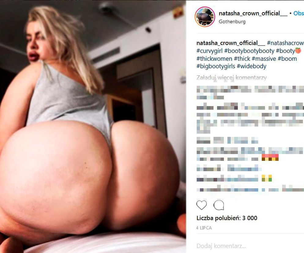 Natasha Crown ma największe pośladki na świecie?