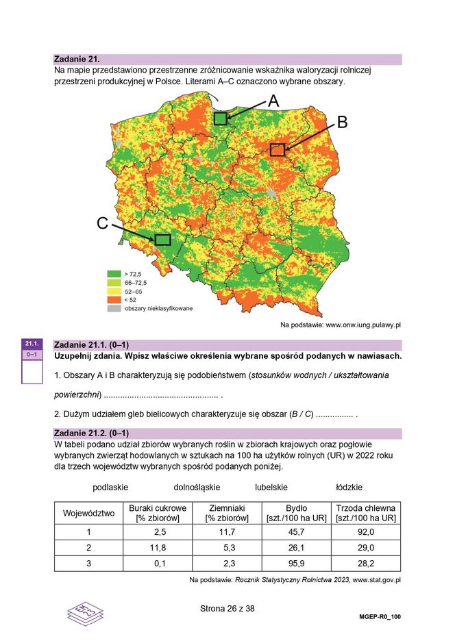 Matura próbna 2024 geografia