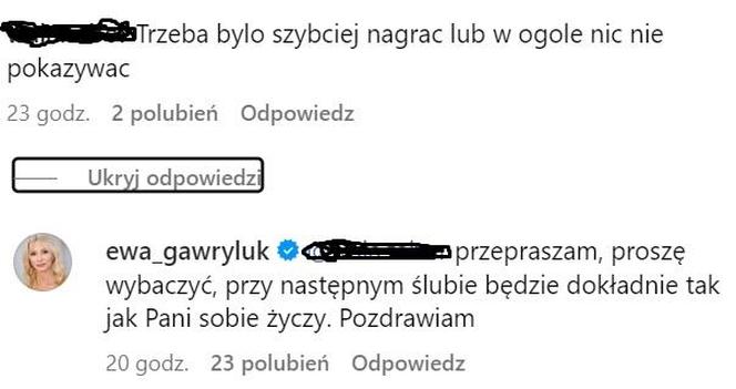 Ewa Gawryluk po ślubie