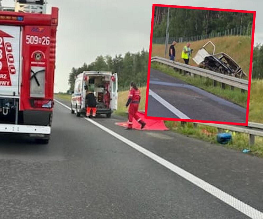 Śmiertelny wypadek na S7! Dwóch mężczyzn nie żyje. Bus huknął w bariery i wpadł do rowu [ZDJĘCIA]