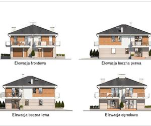 Projekt domu M225b Światła miasta - wariant II (dwulokalowy) z katalogu Muratora - wizualizacje, plany, rysunek, aranżacje