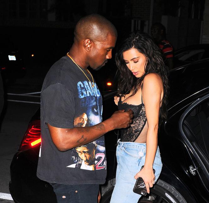 Kim Kardashian i Kanye West na kolacji