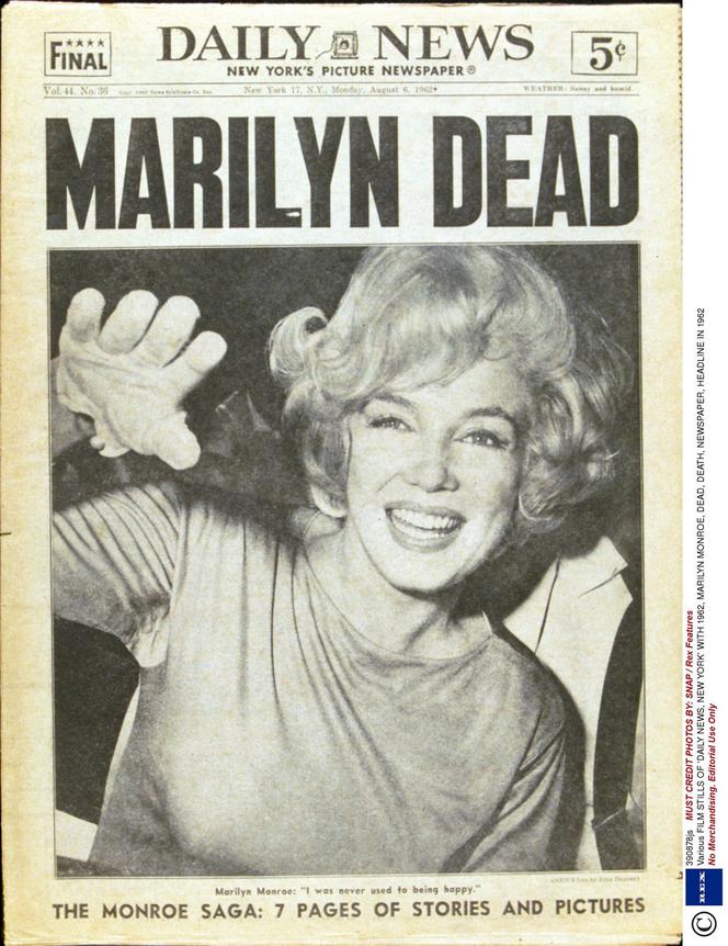 Marilyn nie żyje - krzyczy okładka Daily News 
