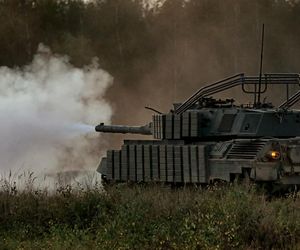 Ukraiński Leopard 1A5 na polowaniu. Przyczaił się na rosyjską piechotę
