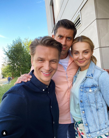Przyjaciółki po wakacjach 2022: Robert (Krzysztof Wieszczek), Andrzej (Adam Adamonis), Inga (Małgorzata Socha)
