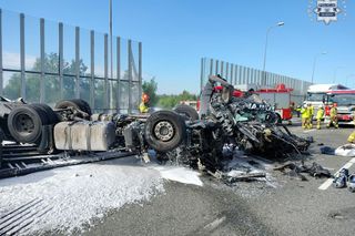 Śmiertelny wypadek na autostradzie A4 w Zabrzu. Droga była zupełnie zablokowana
