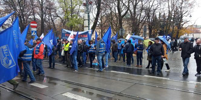 Wielki protest hutników w Krakowie