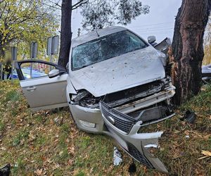 Pijany Ukrainiec rozbił auto na drzewie