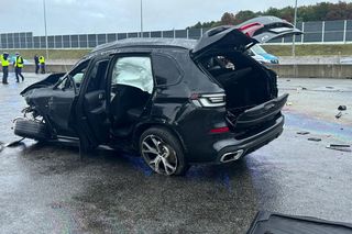 Wypadek komendanta policji na autostradzie A1