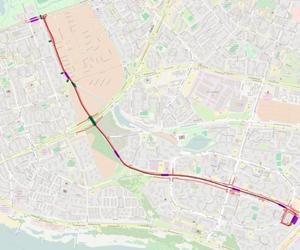 Tramwaj na Gocław mapa z przystankami