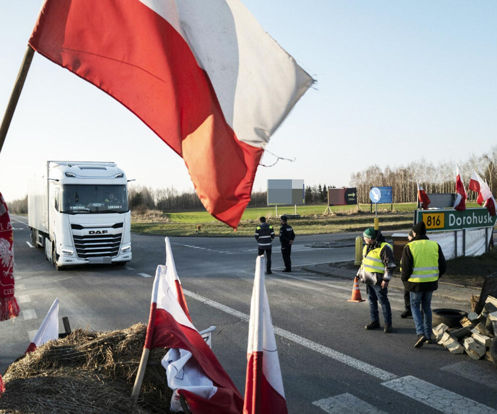 Protest przewoźników na DK 12. Olbrzymie utrudnienia przy granicy w Dorohusku