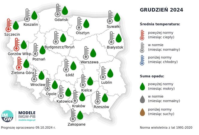 Pogoda długoterminowa IMGW na zimę 2024/2025