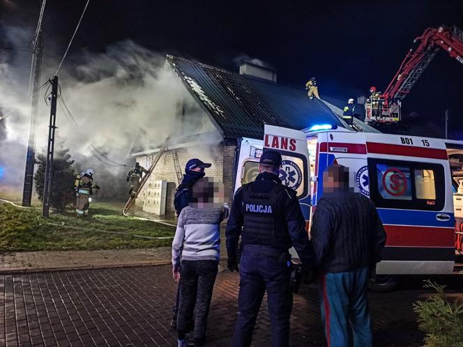 Pożar w Hajnówce na ul. Bohaterów Westerplatte [21.11.2021]