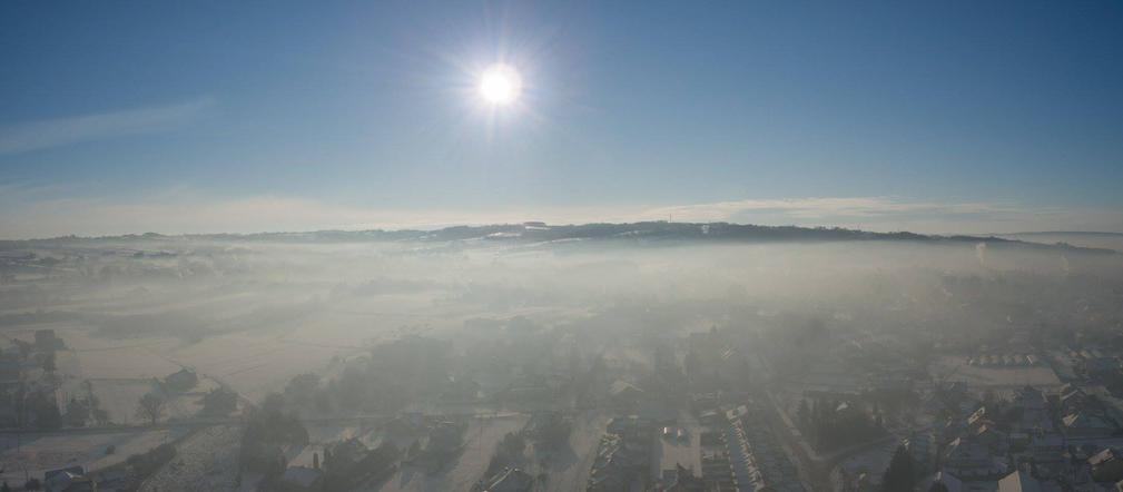 Smog nad Rzeszowem widziany z drona