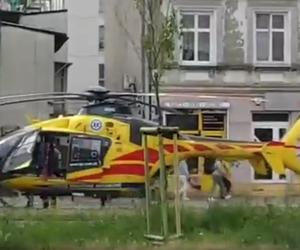 Wybuch gazu w Łodzi. Na ulicy wylądował śmigłowiec LPR
