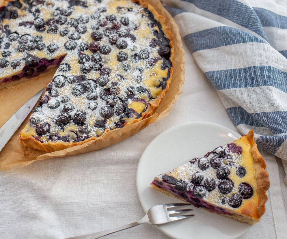 tarta z ricottą i jagodami