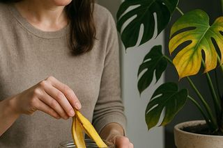 Nawóz ze skórki banana do monstery