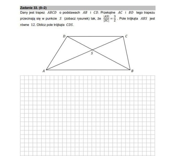 Matura poprawkowa z matematyki 2021 - zadanie otwarte 33 (2 punkty)