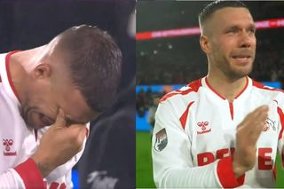 Lukas Podolski zalał się łzami. To było dla niego już za dużo, największemu twardzielowi zmięknie serce