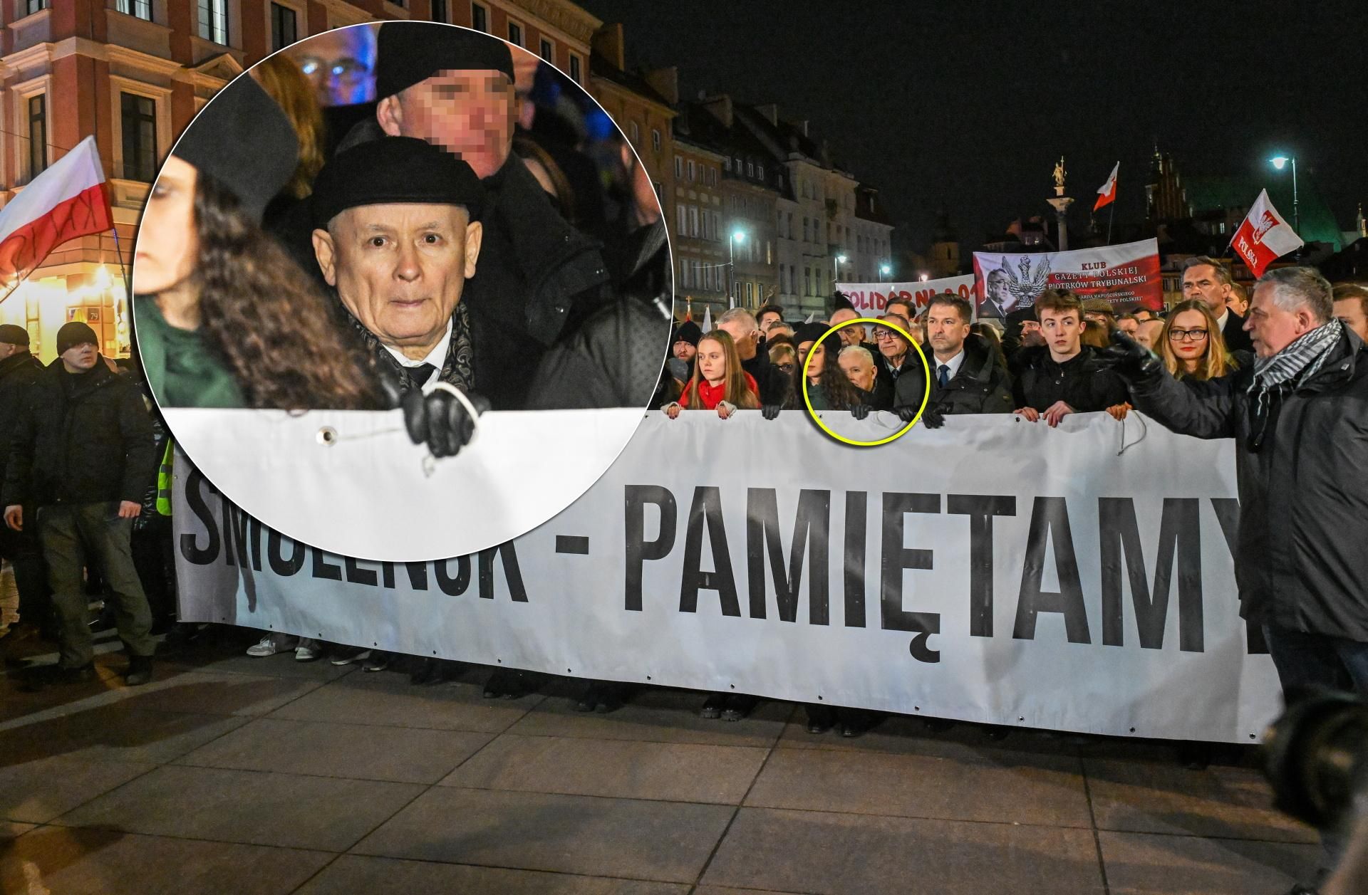 Dantejskie sceny w nocy pod pomnikiem smoleńskim. szef smerfów lepszego sortu ściśnięty w tłumie. „Cz…