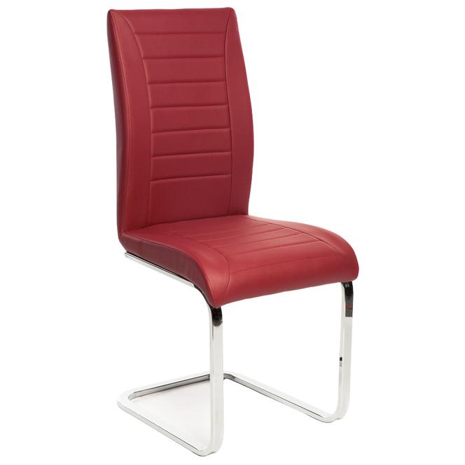 Czerwone, tapicerowane krzesło do jadalni