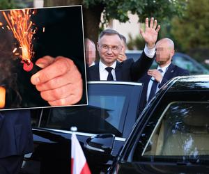 Skandal podczas wizyty prezydenta Andrzeja Dudy! Rzucił petardą w kolumnę. Policjant ujawnił brutalne fakty