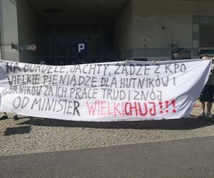 Protest górników i hutników ze Śląska w Warszawie