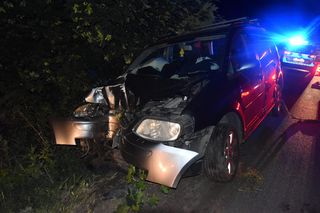 Pijany kierowca rozbił auto pod Gryżyną. Miał prawie 3 promile alkoholu