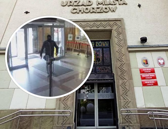 Zamaskowany mężczyzna wszedł do budynku Urzędu Miasta w Chorzowie