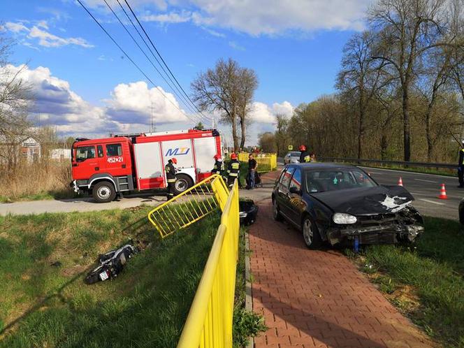 Ciężki wypadek motocyklisty! Zamknięty szpital, w akcji śmigłowiec LPR!