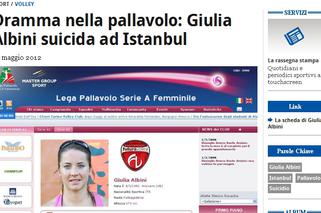 Włoska siatkarka GIULIA ALBINI popełniła SAMOBÓJSTWO. Zabiła się przez kochanka