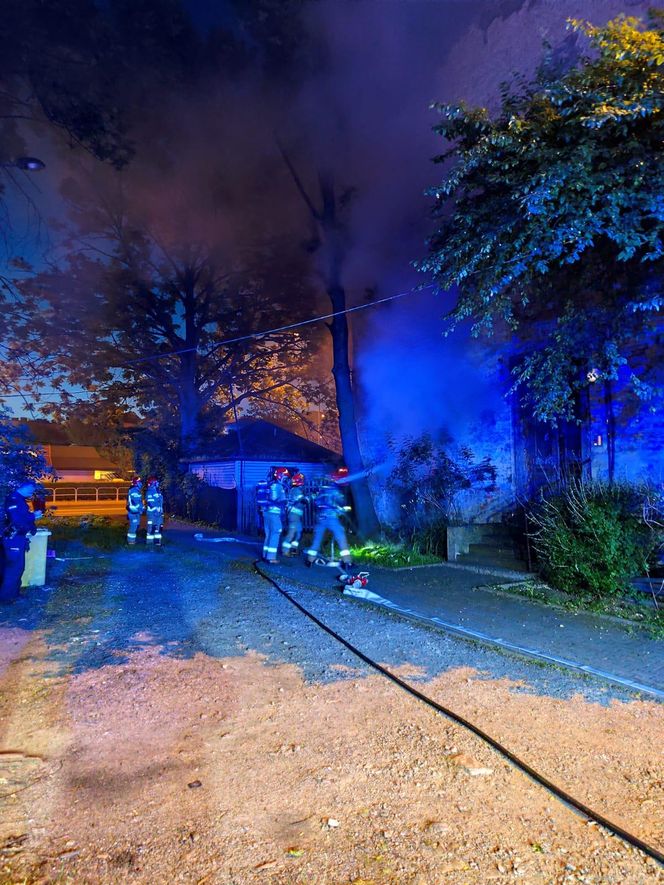 Pożar budynku wielorodzinnego w Bielsku-Białej