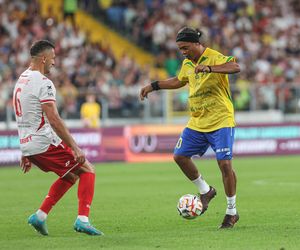 Ronaldinho na Stadionie Śląskim w meczu gwiazd Polska - Brazylia