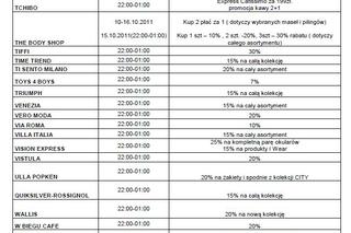 Urodziny Arkadii 2011 - rabaty, promocje: NOC ZAKUPÓW w sobotę 15.10