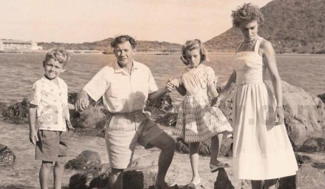 Rodzina Wagnerów na Trellis Bay. Od lewej: syn Michael, Władek,  córka Suzana, żona Mabel