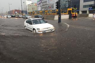 Krajobraz centrum Łodzi po burzy