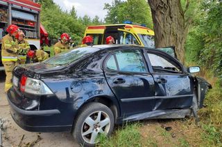 Śmiertelny wypadek pod Skierniewicami. 68-latek uderzył w drzewo [ZDJĘCIA].