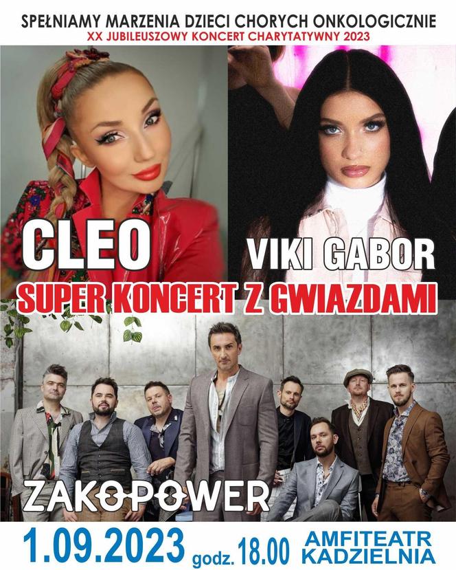 Wielki koncert charytatywny w Kielcach. Cleo, Viki Gabor i Zakopower wystąpią na Kadzielni