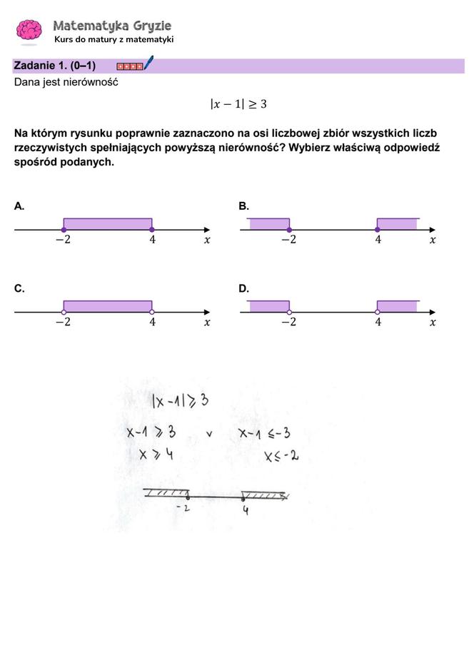 Matura z matematyki 2024 - Odpowiedź - ZADANIE 1