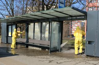 Wielkie mycie przystanków autobusowych w Kielcach