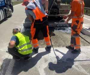 Tak naprawiano betonową nawierzchnię autostrady A1