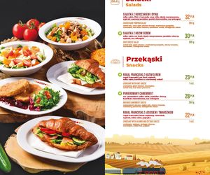 Menu w wagonie restauracyjnym Wars PKP Intercity