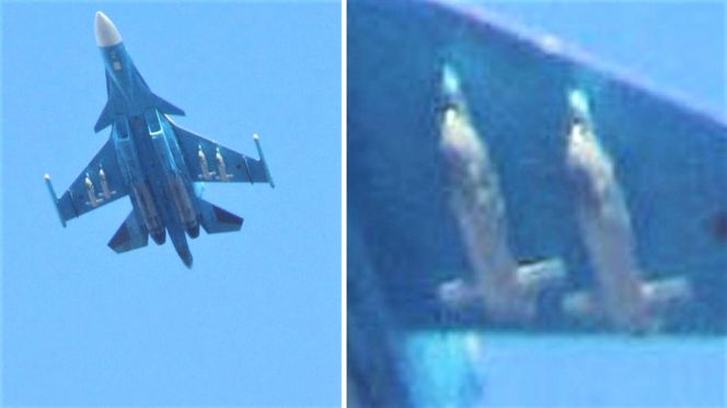 Su-34 uzbrojony w bomby FAB-500 z modułem UMPK-PD