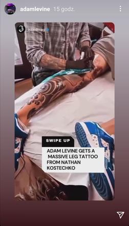 Adam Levine Ma Nowy Tatuaz Dziara Pokryla Cala Noge Eska Pl