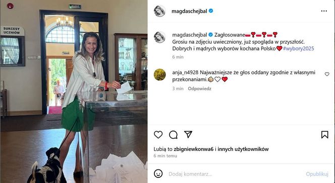 Wybory Prezydenckie 2025: Tak głosują gwiazdy w drugiej turze! Magdalena Schejbal