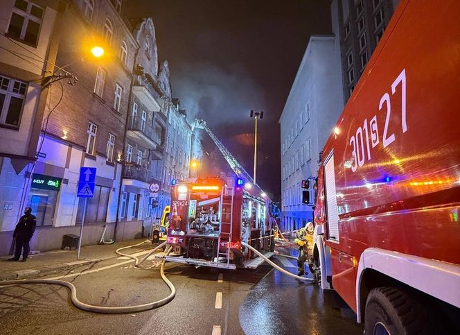 Pożar kamienicy w centrum Katowic