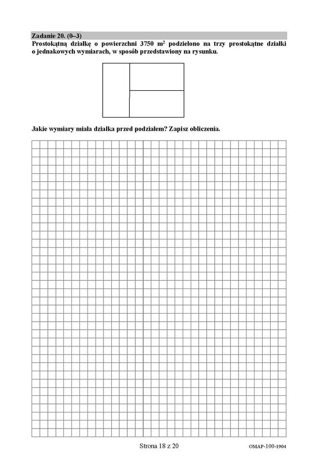 Egzamin ósmoklasisty 2019 - matematyka