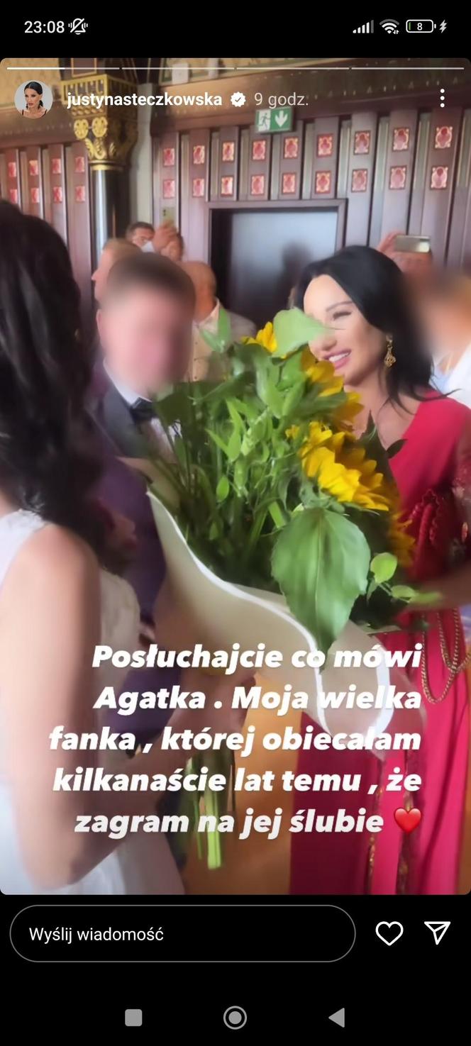 Justyna Steczkowska zaśpiewała na ślubie fanki