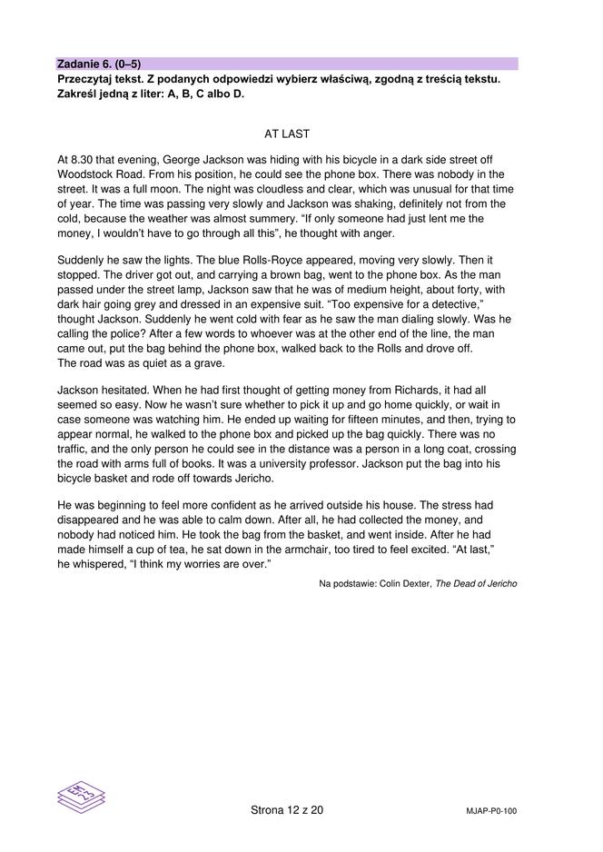 Matura próbna CKE angielski grudzień 2022