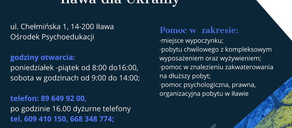 Pomoc Ukraińcom w Iławie. Niezbędnik od władz miasta